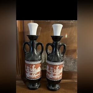 vintage 1962 Jim Beam whiskey decanter with an Egyptian Cleopatra label 2 total